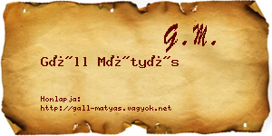 Gáll Mátyás névjegykártya